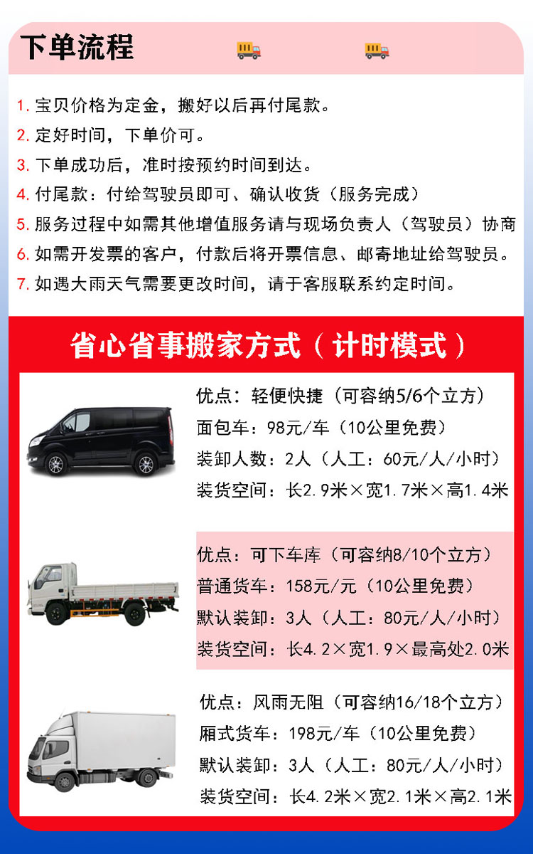 搬家價(jià)格，搬家費(fèi)用